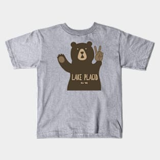 Lake Placid New York Peace Bear Kids T-Shirt